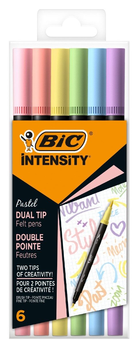 Bic Markere de colorat cu dublu varf Intensity Pastel 6 buc