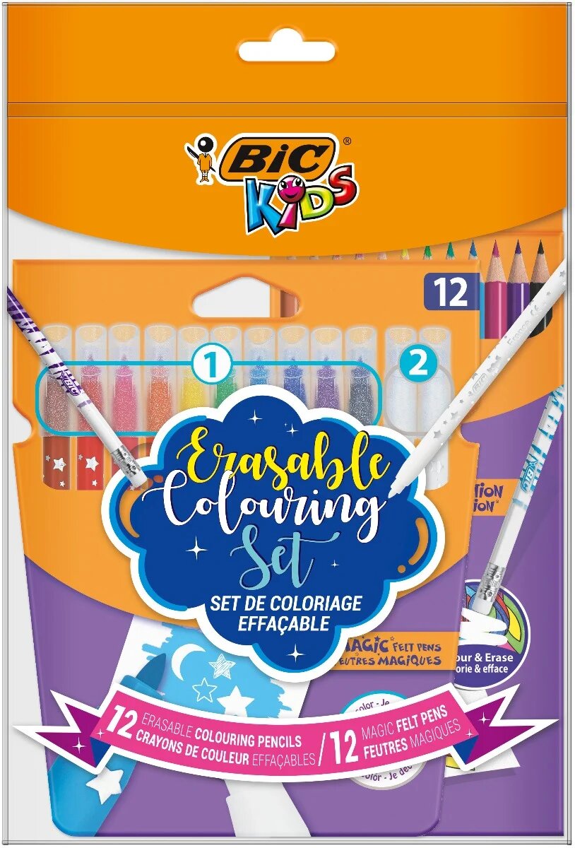 Bic Set 12 creioane colorate + 12 markere de colorat