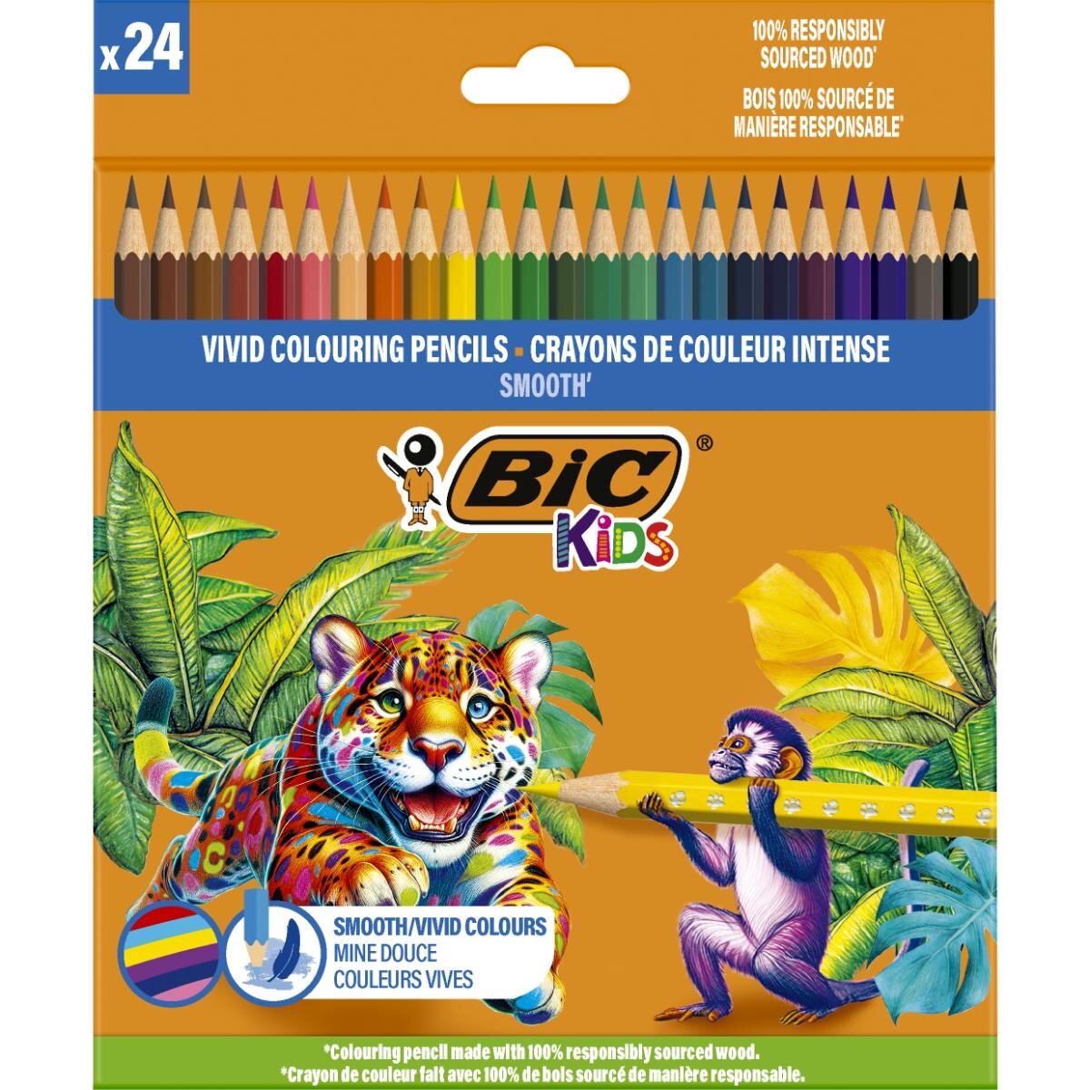 Bic Set 24 creioane colorate Evolution Smooth