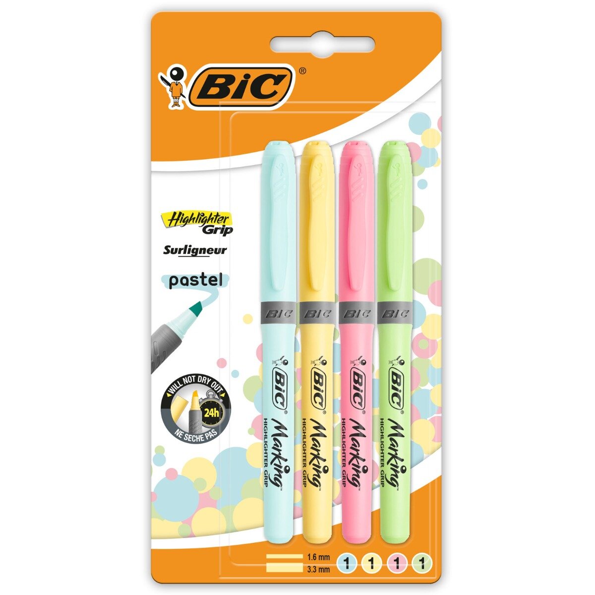 Bic Set 4 markere evidentiatoare culori pastel