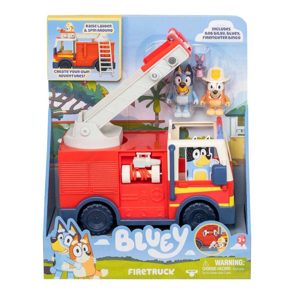 Bluey Masina de pompieri si 3 figurine Firetruck