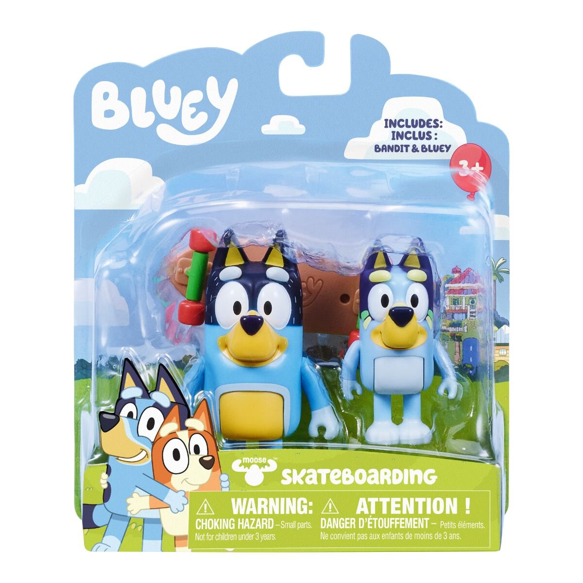 Bluey Set 2 figurine cu skateboard