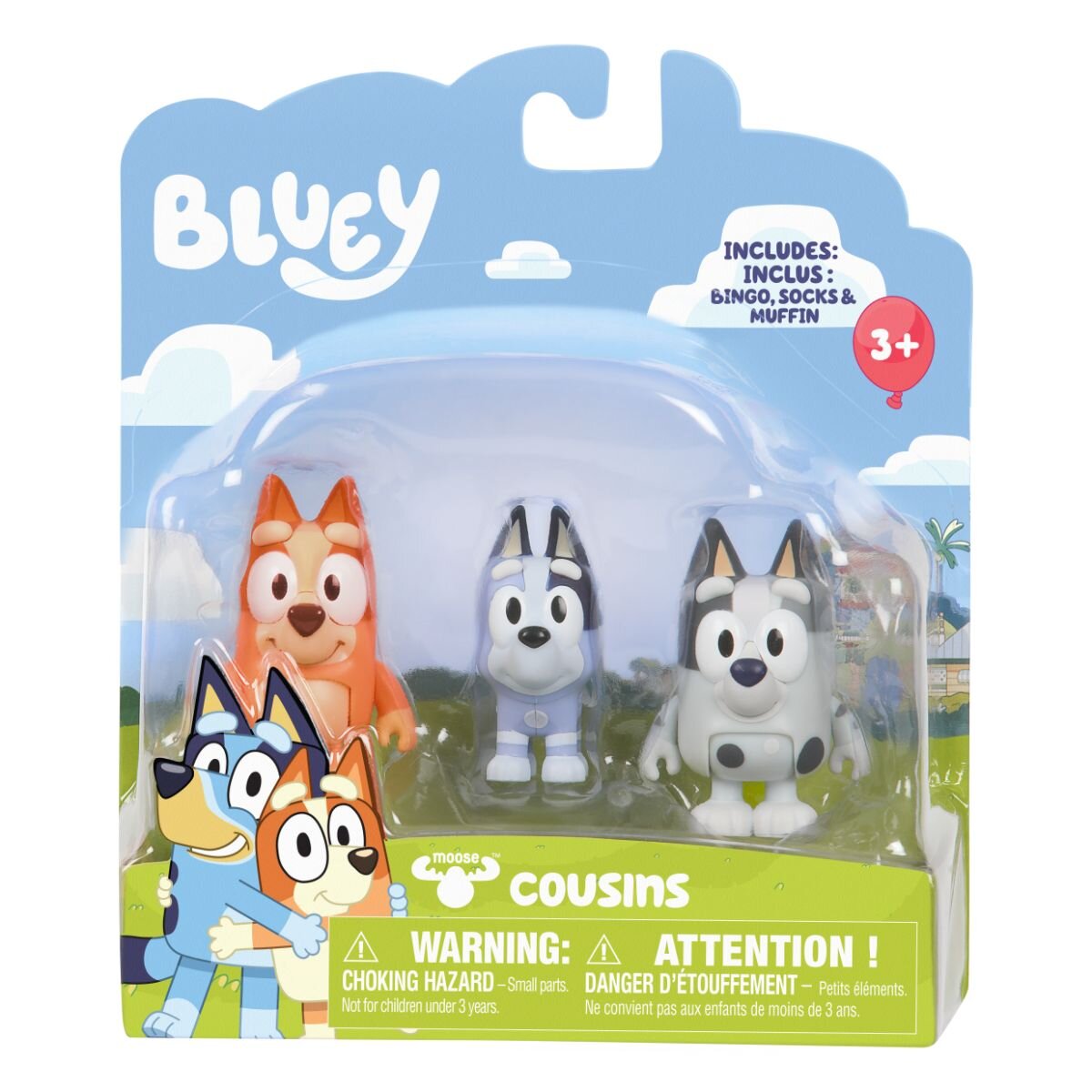 Bluey Set 3 figurine Bingo Muffin si Socks