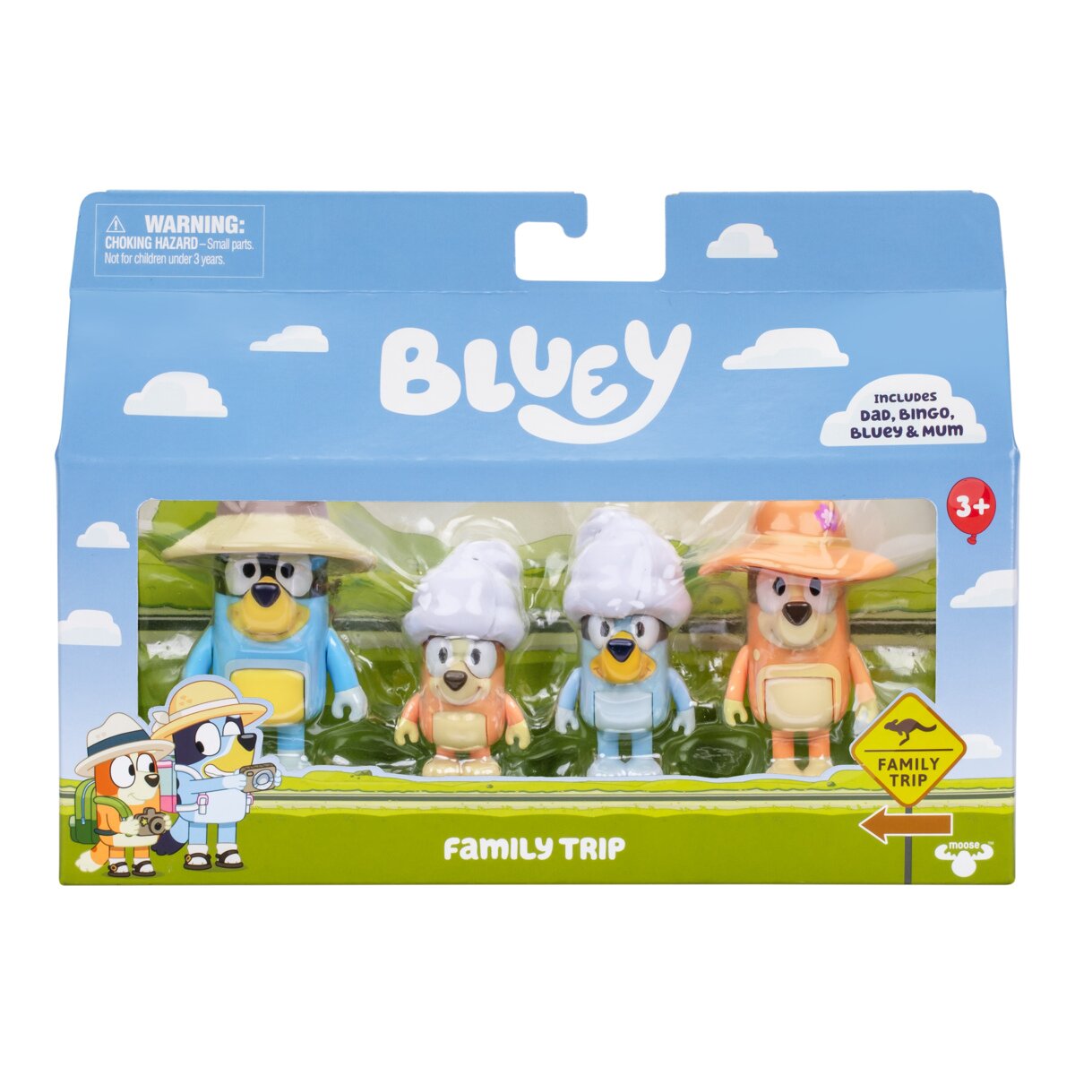 Bluey Set 4 figurine Family Trip