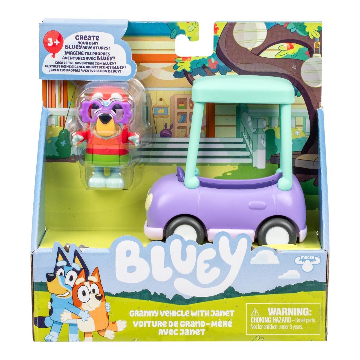 Bluey Set de joaca cu figurina Janet si masina bunicii
