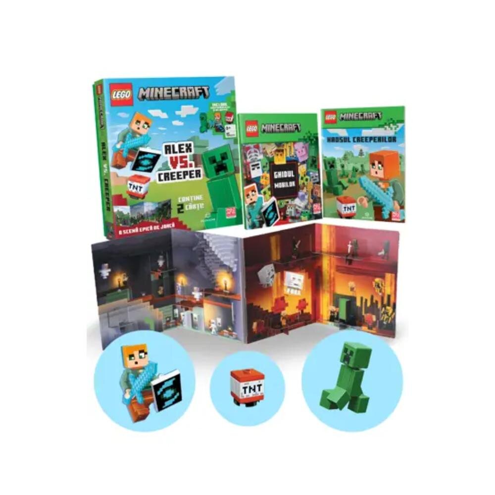 Bookzone Cutia cu activitati Minecraft LEGO Alex vs Creeper