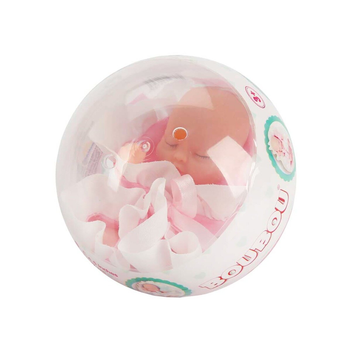 BouBou Papusa bebelus 12 cm Roz