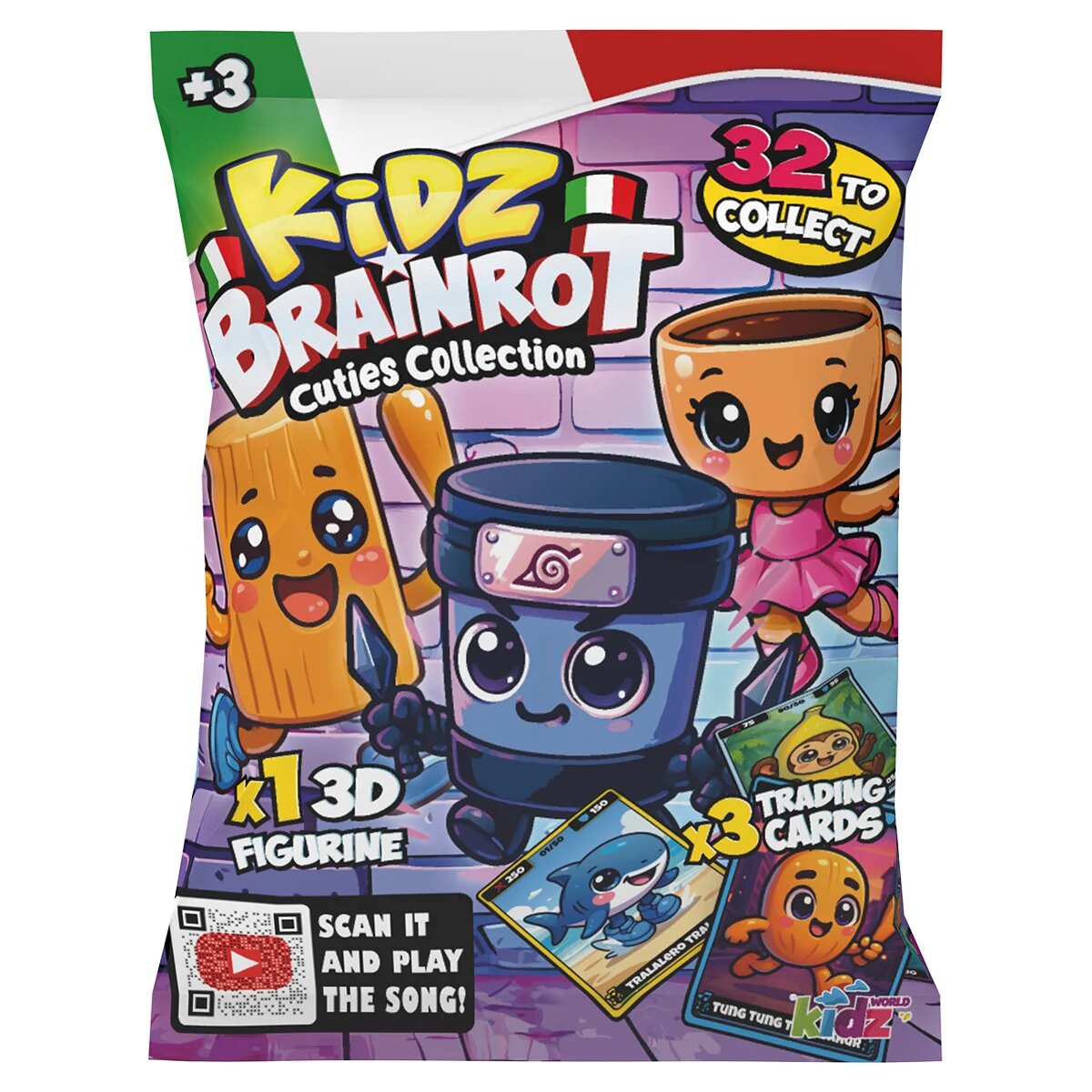 BrainRot Figurina surpriza si 3 carduri de colectie Kidz Cuties Collection