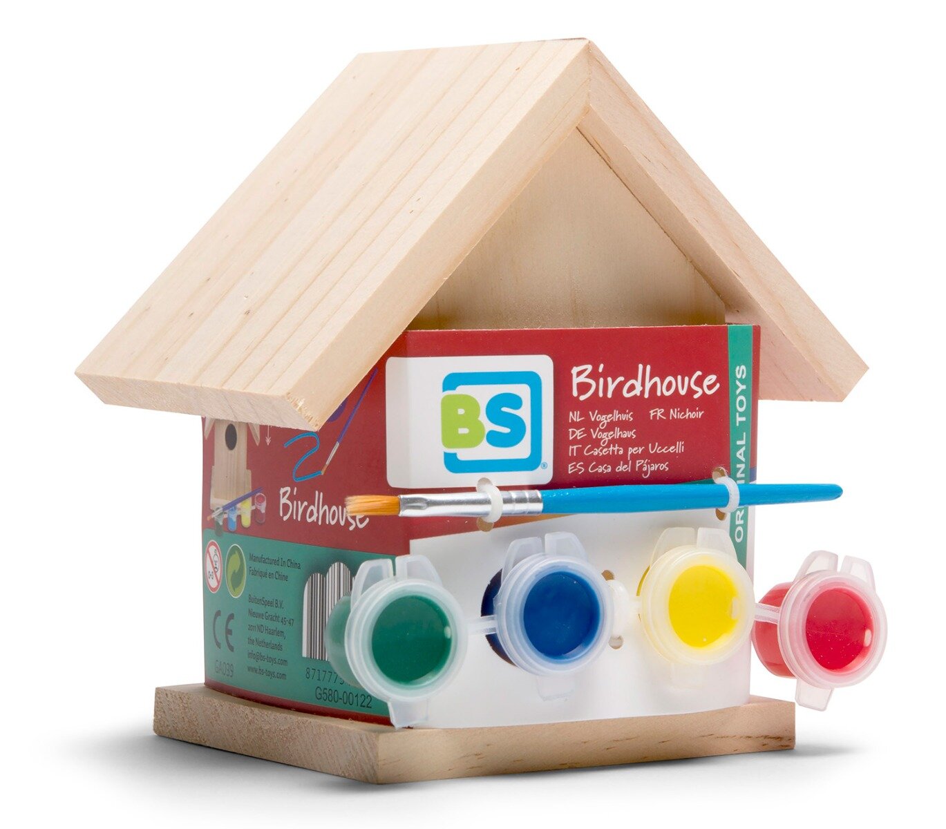 BS Toys Casuta pasarele din lemn set creativ de pictat
