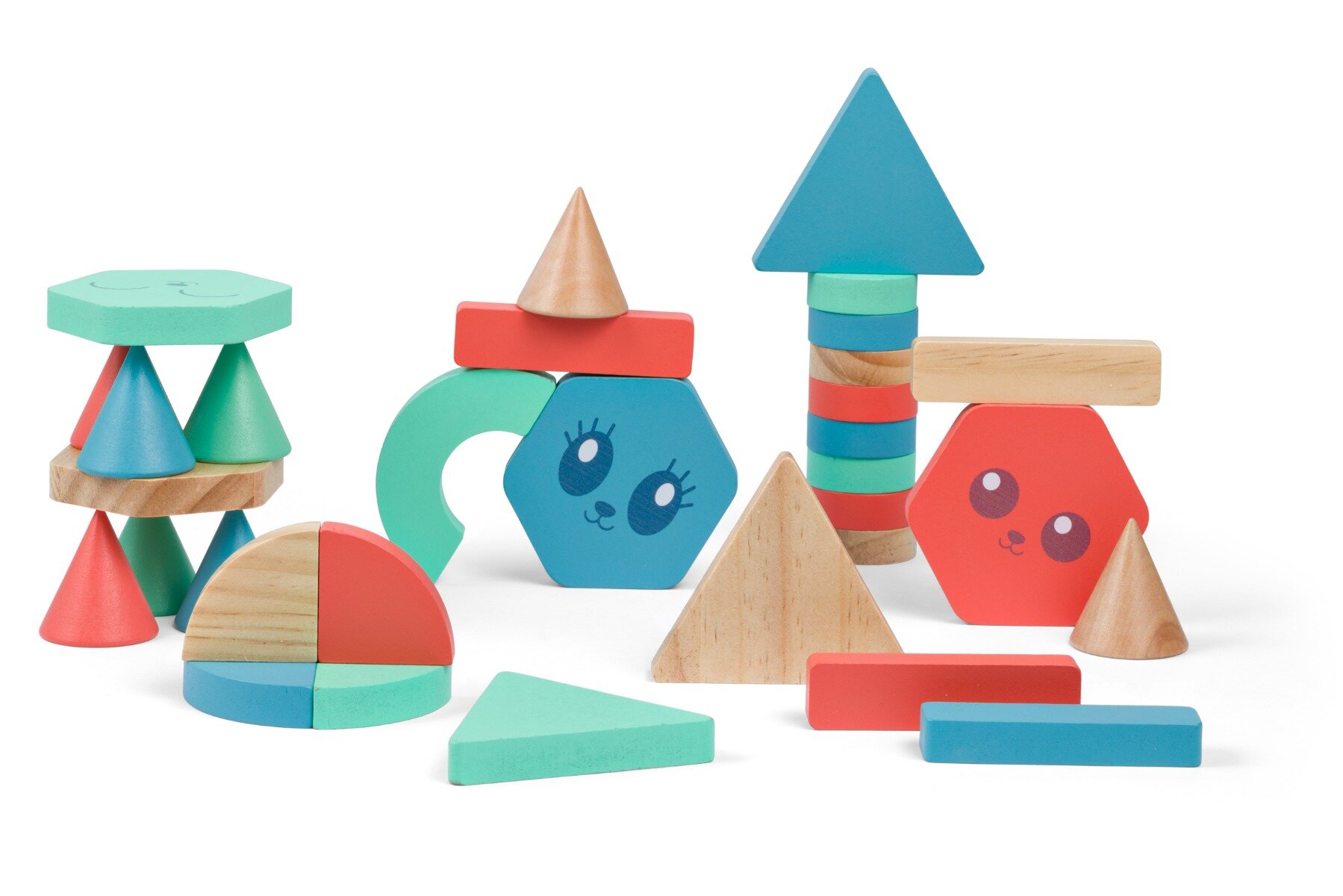 BS Toys Joc educativ Caramizi colorate de constructie