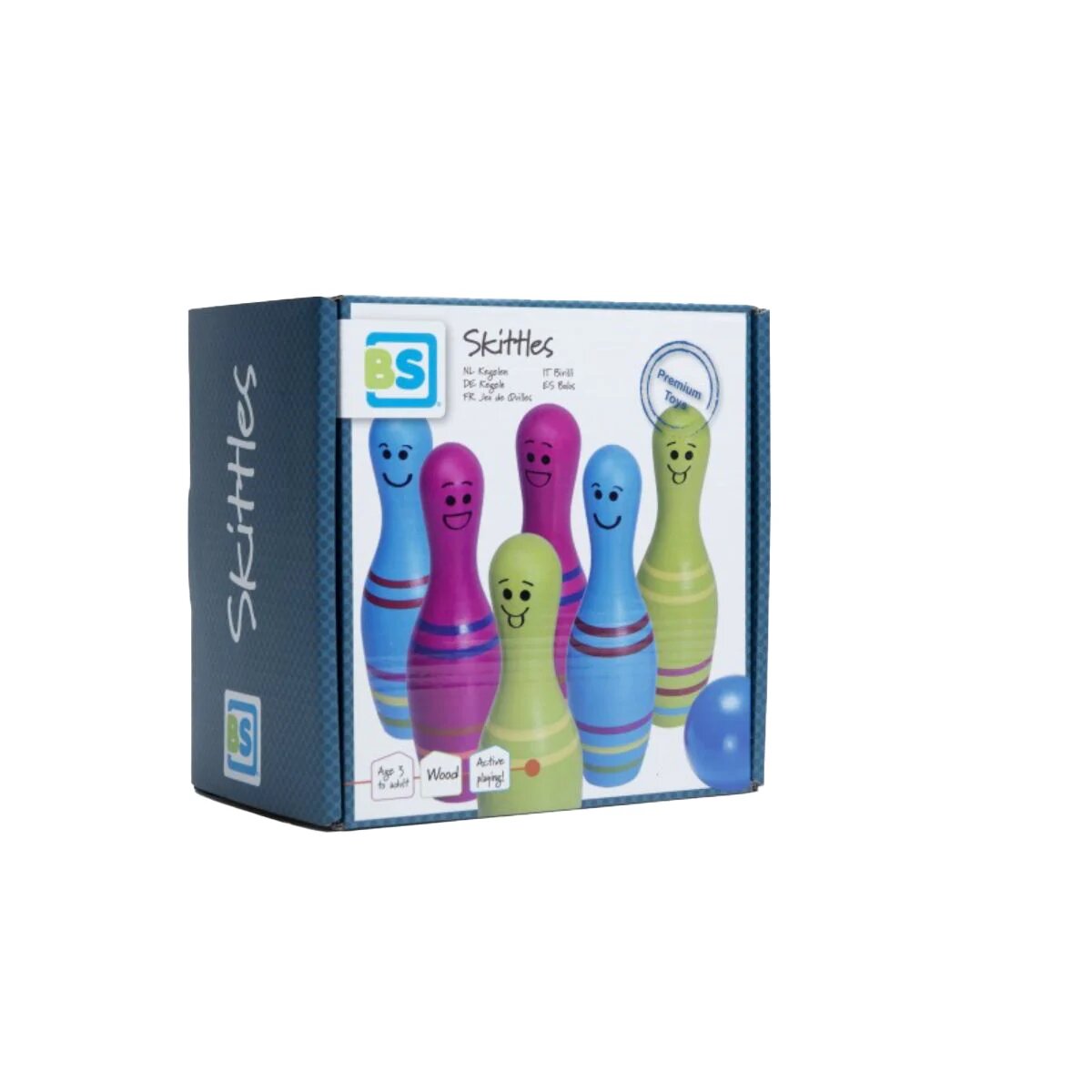 BS Toys Set bowling din lemn Skittles Jr