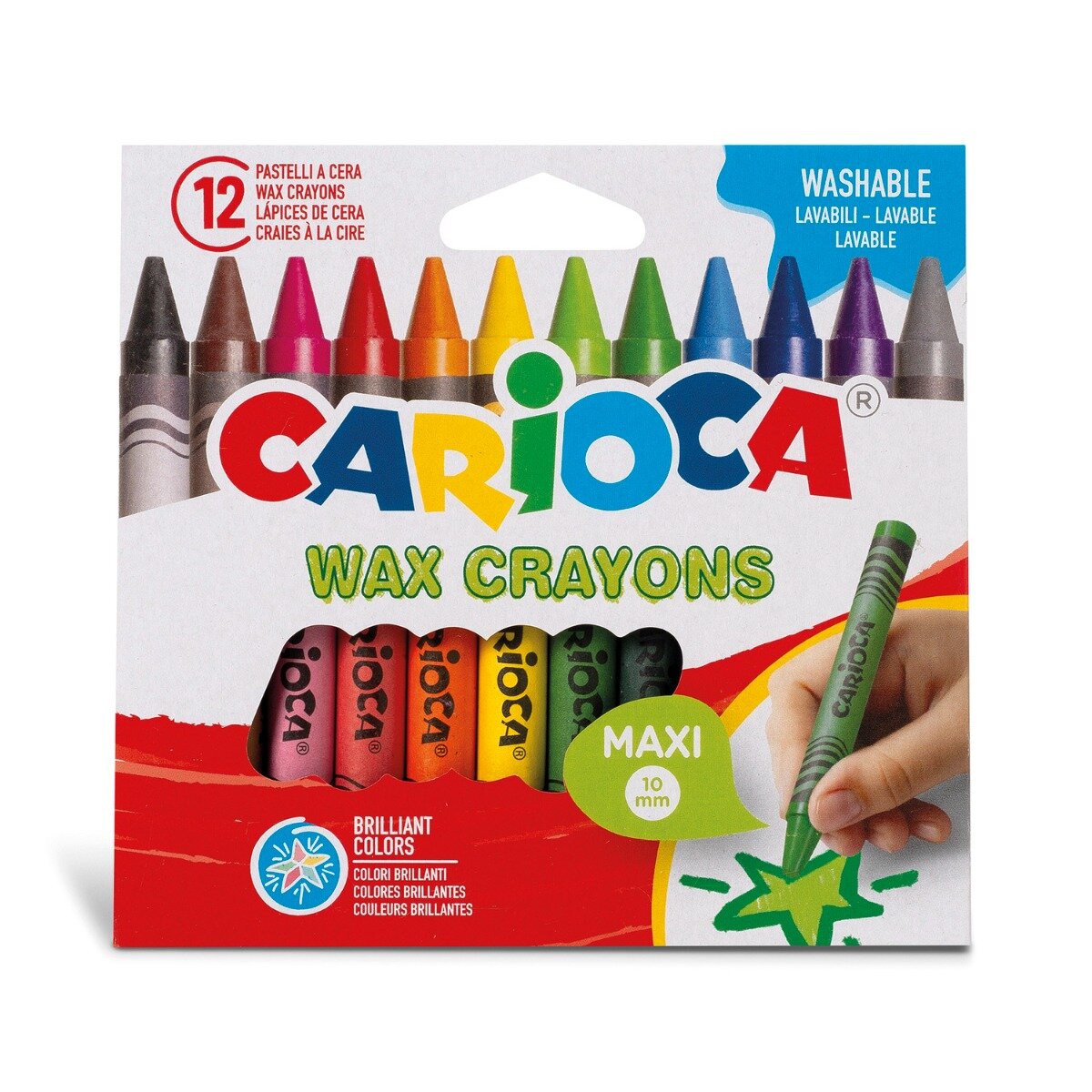 Carioca Set 12 creioane cerate Wax Crayons Maxi