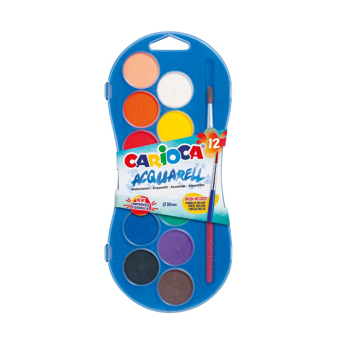Carioca Set 12 culori acuarele lavabile si pensula