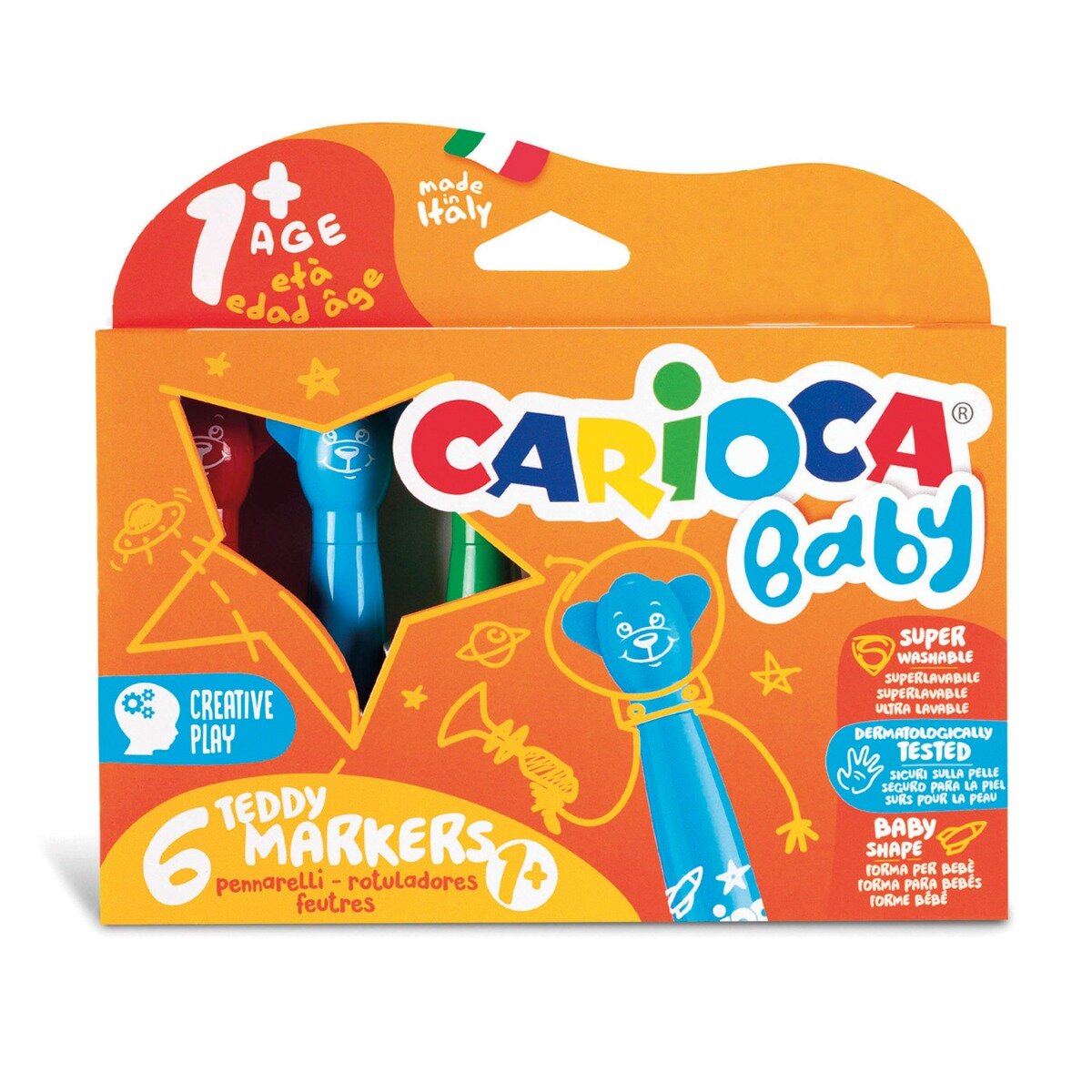 Carioca Set 6 carioci lavabile Baby Teddy