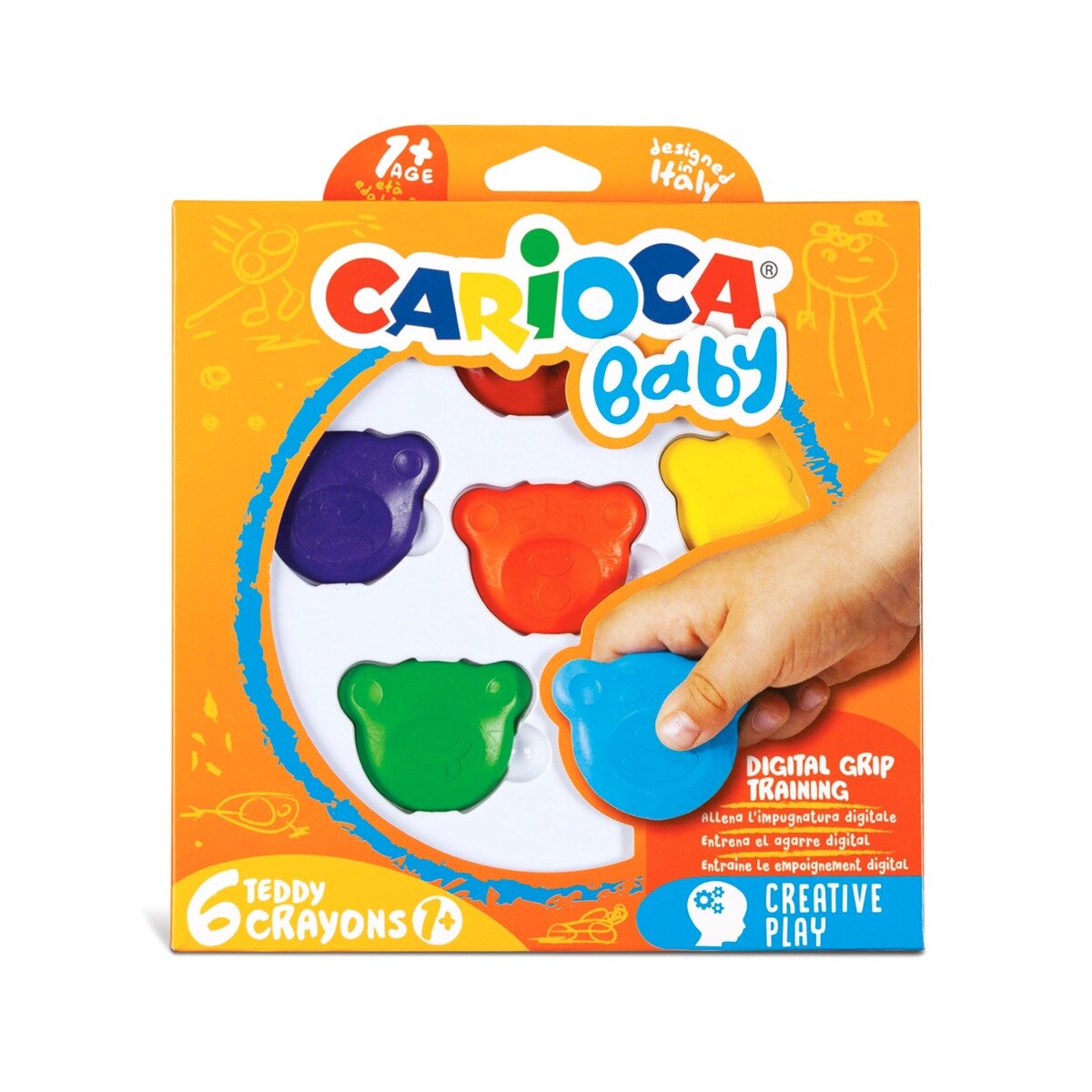 Carioca Set 6 creioane colorate cerate Baby Teddy