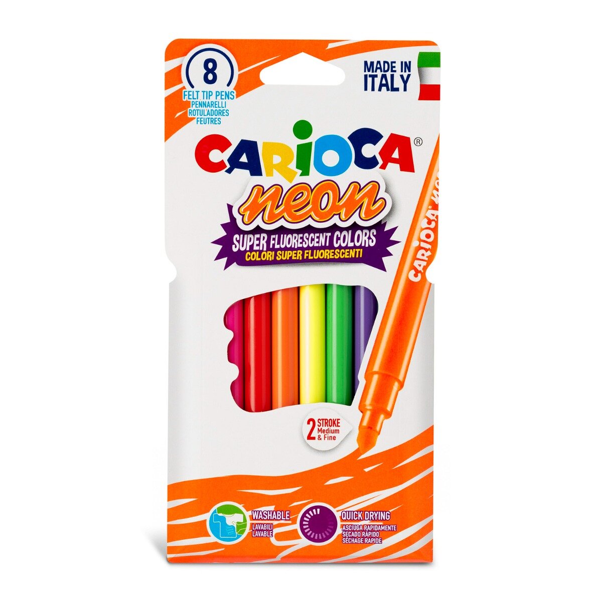 Carioca Set 8 carioci lavabile Neon