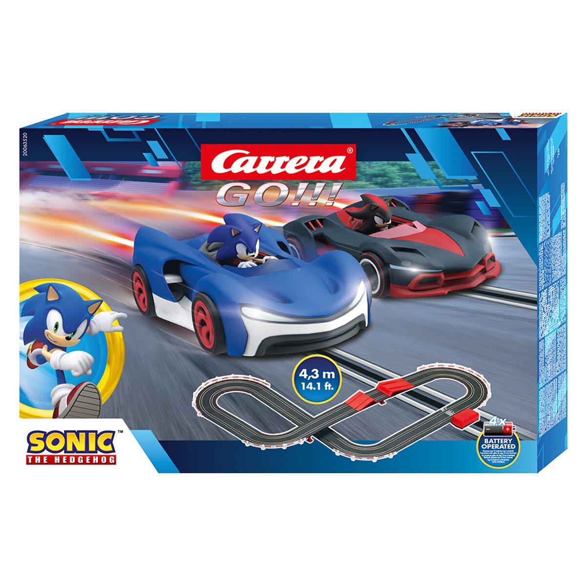 Carrera Pista de curse electrica cu 2 masinute Sonic the Hedgehog