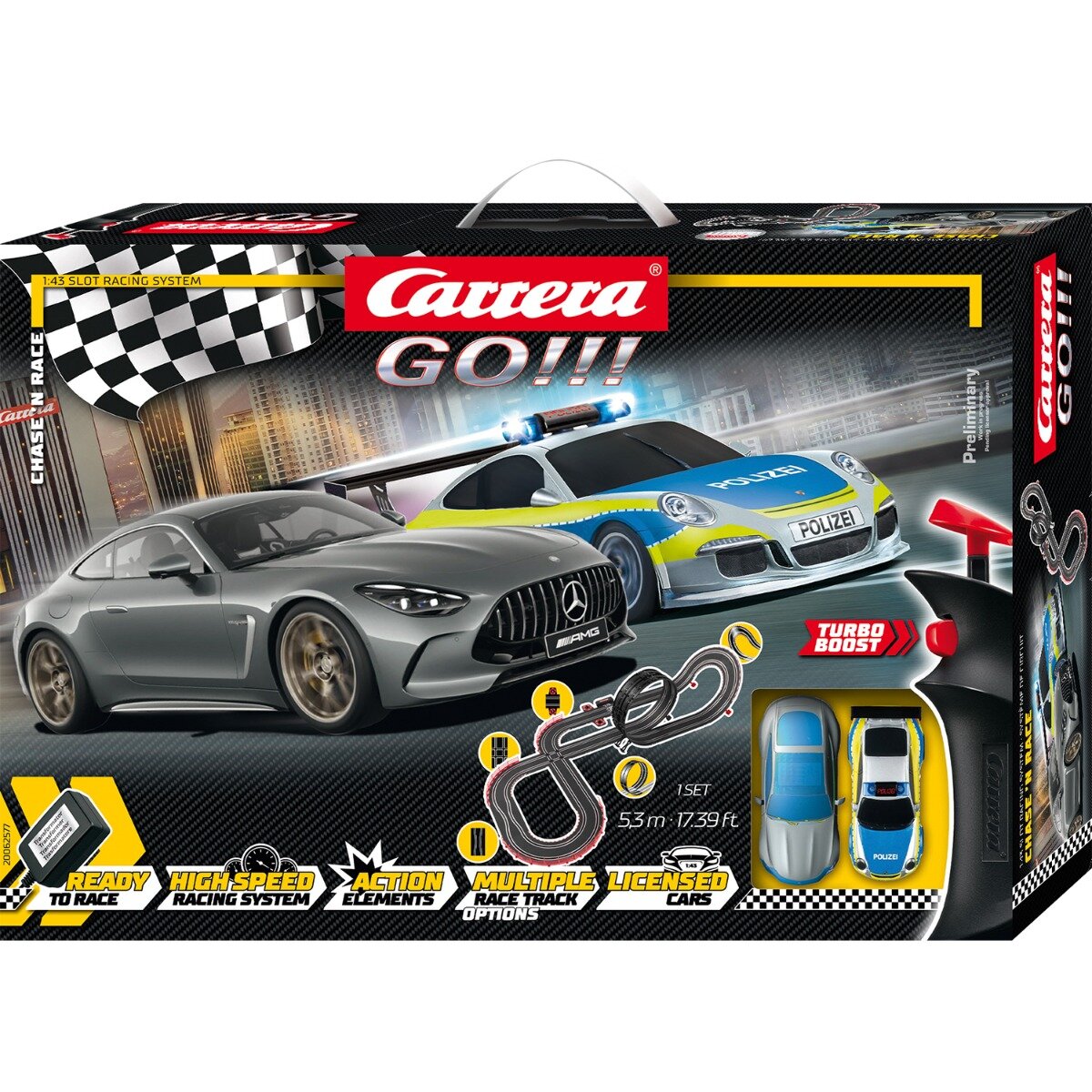 Carrera Set pista pentru curse cu 2 masinute Chase n Race