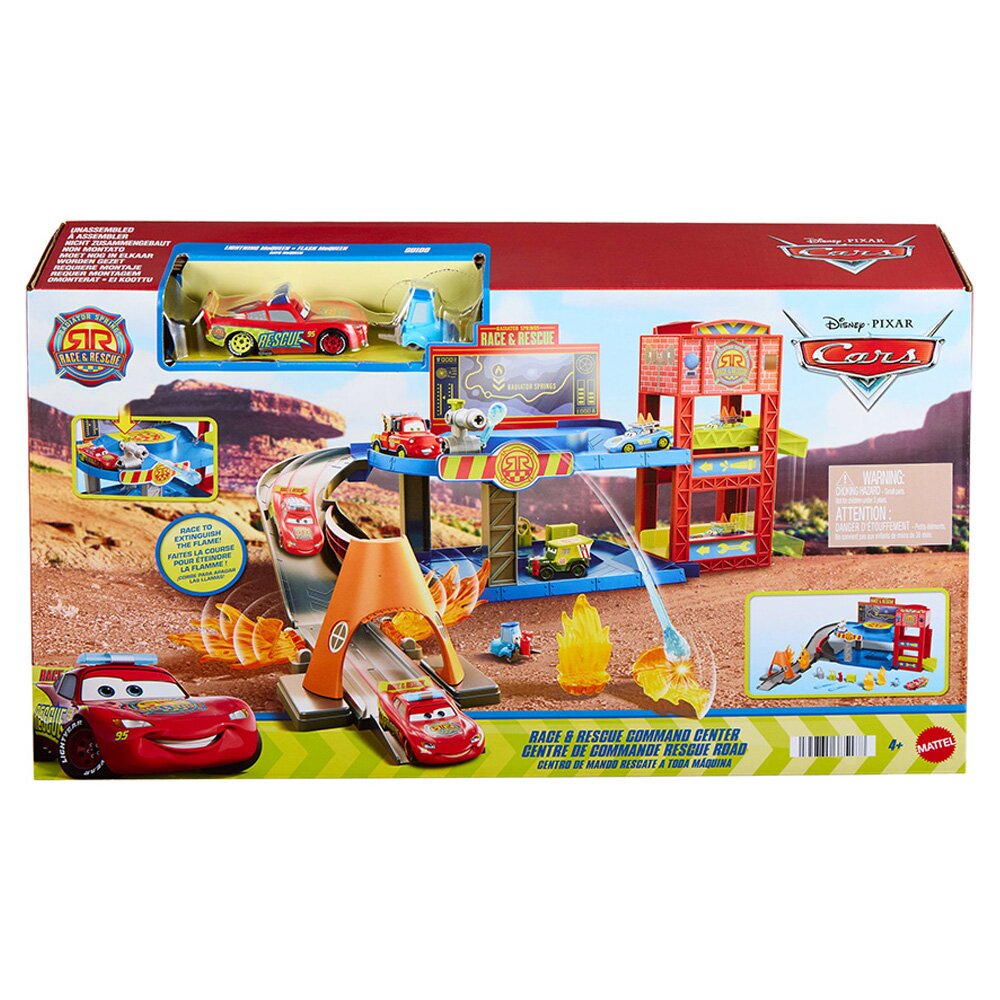 Cars Set 2 masinute si garaj Disney Pixar Race & Rescue Command Center JMT59