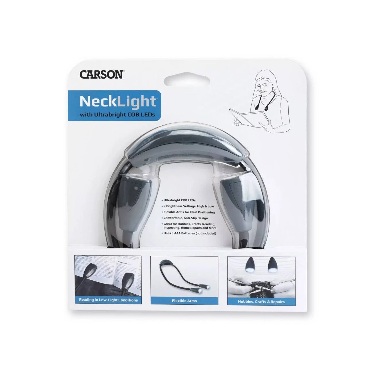 Carson Lampa LED de gat hands-free cu doua surse de lumina 70 lumeni