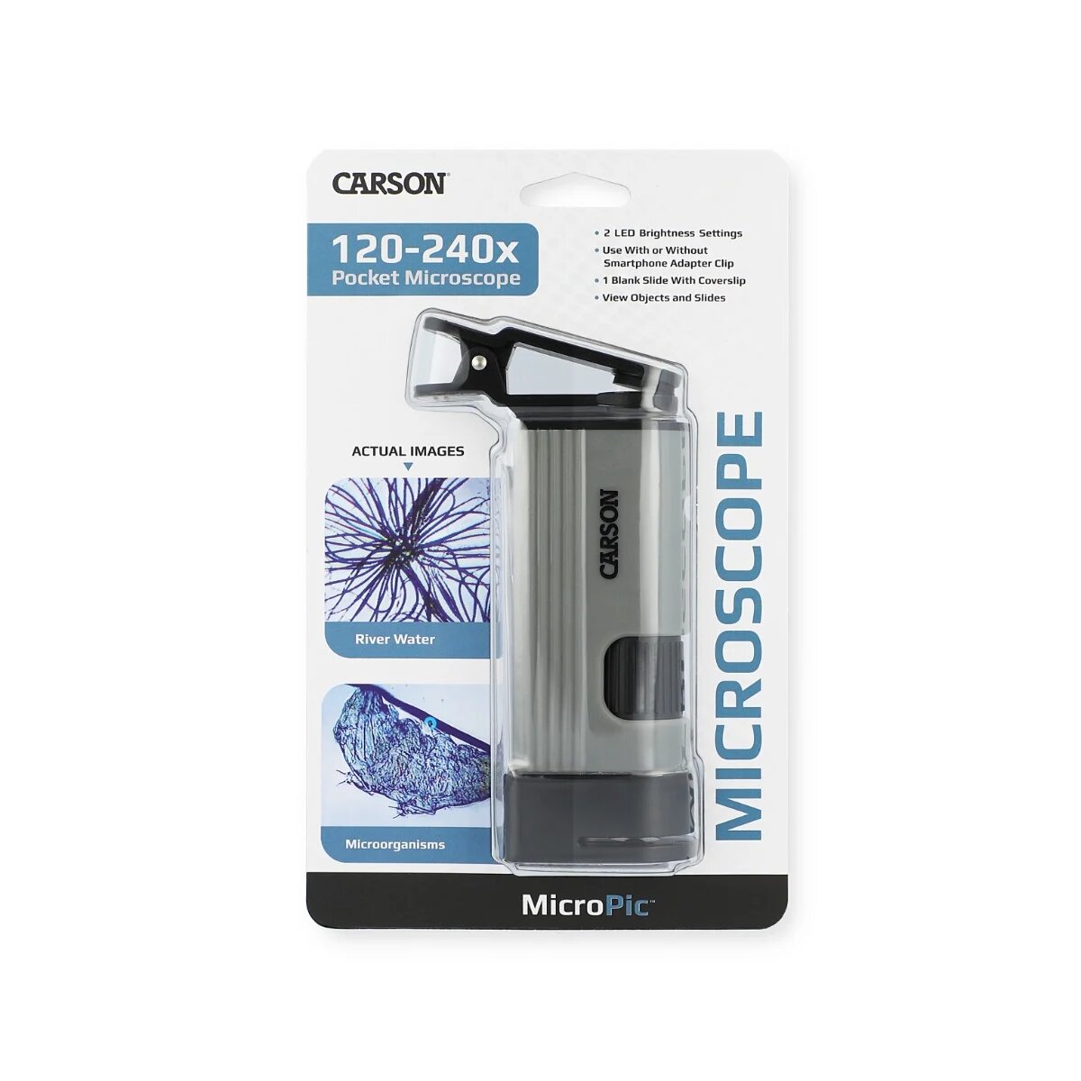 Carson Microscop portabil cu adaptor pentru smartphone marire 120 -240x MicroPic