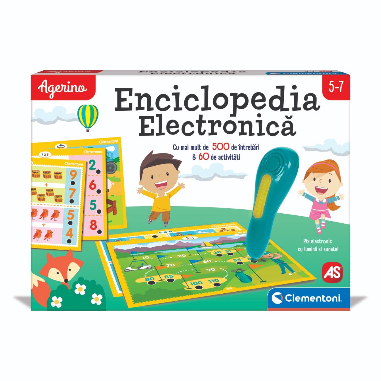 CLEMENTONI Joc educativ Agerino Enciclopedie electronica cu pix 5-7 ani