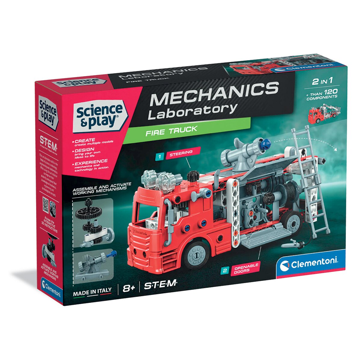 CLEMENTONI Kit de constructie Science & Play Masina de pompieri 120 piese