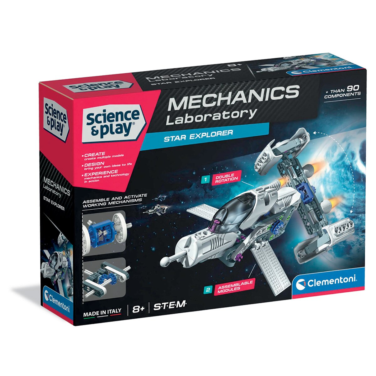 CLEMENTONI Kit de constructie Science & Play Nava Spatiala 90 piese