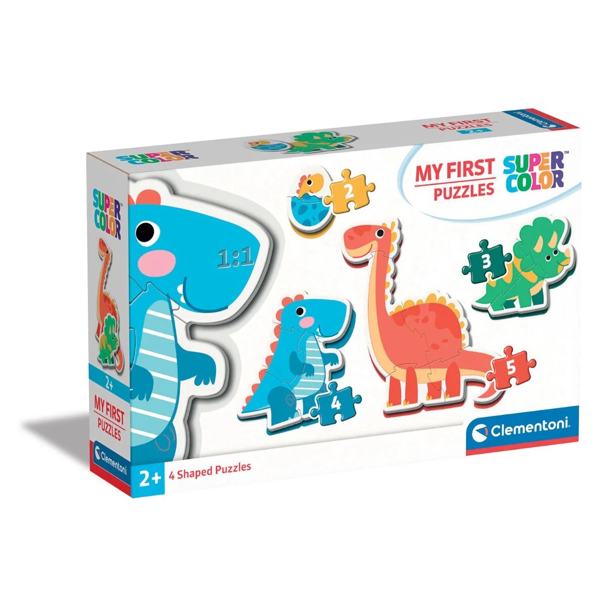 CLEMENTONI Primele mele puzzeluri Dinozauri 2 3 4 si 5 piese