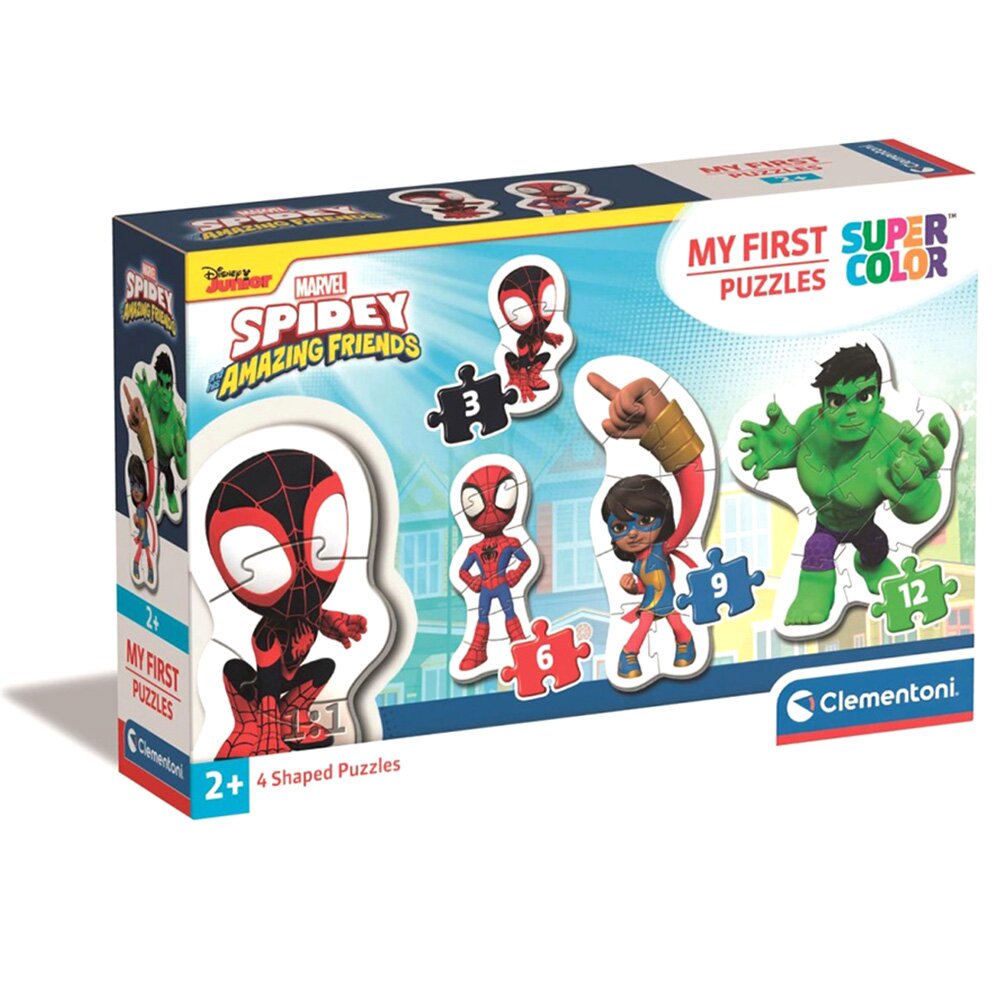 CLEMENTONI Puzzle 4 in 1 Spidey and his Amazing Friends 3 6 9 12 piese