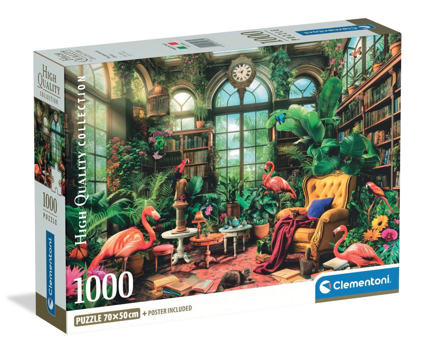 CLEMENTONI Puzzle Biblioteca din sera 1000 piese