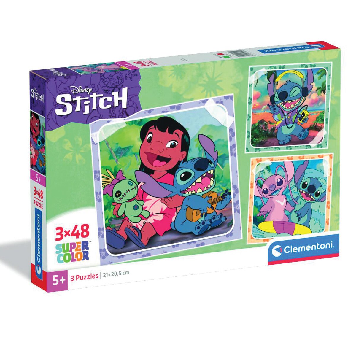 CLEMENTONI Puzzle Disney Stitch 3 x 48 piese