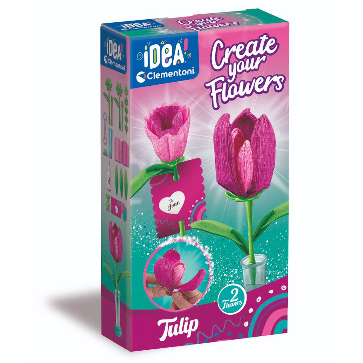 CLEMENTONI Set de creat 2 flori Idea Lalele
