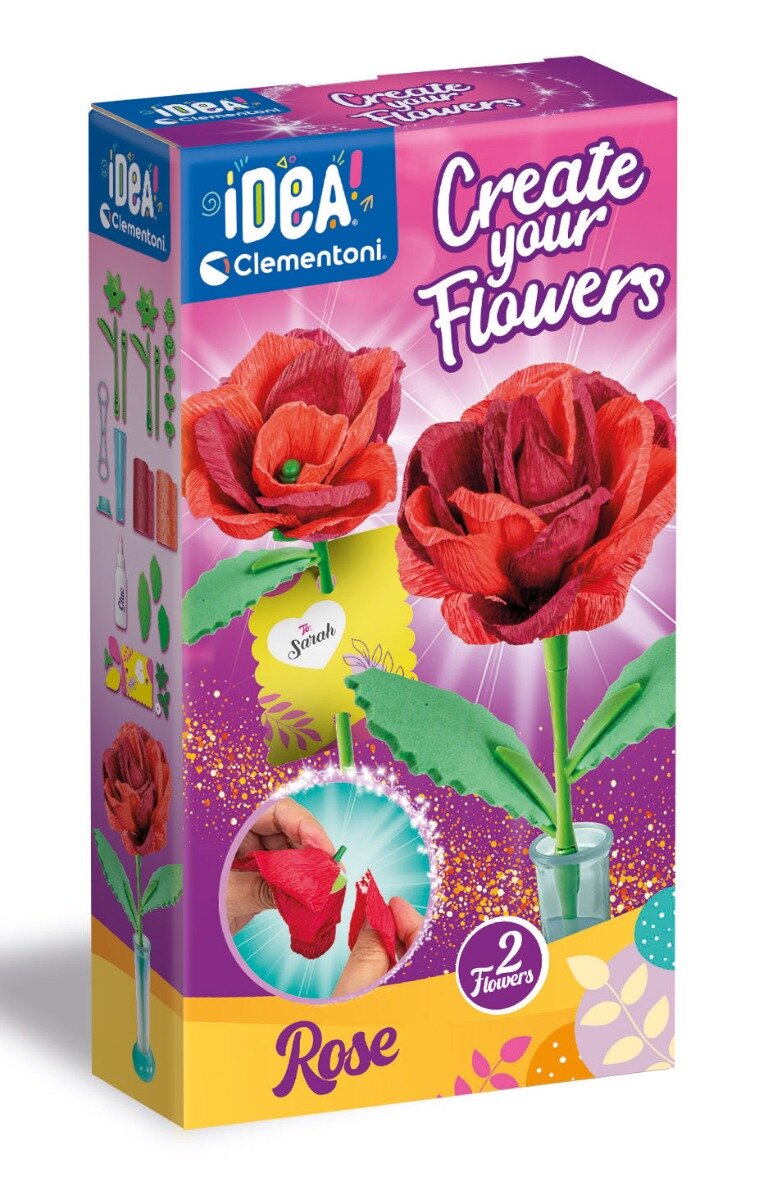 CLEMENTONI Set de creat 2 flori Idea Trandafiri