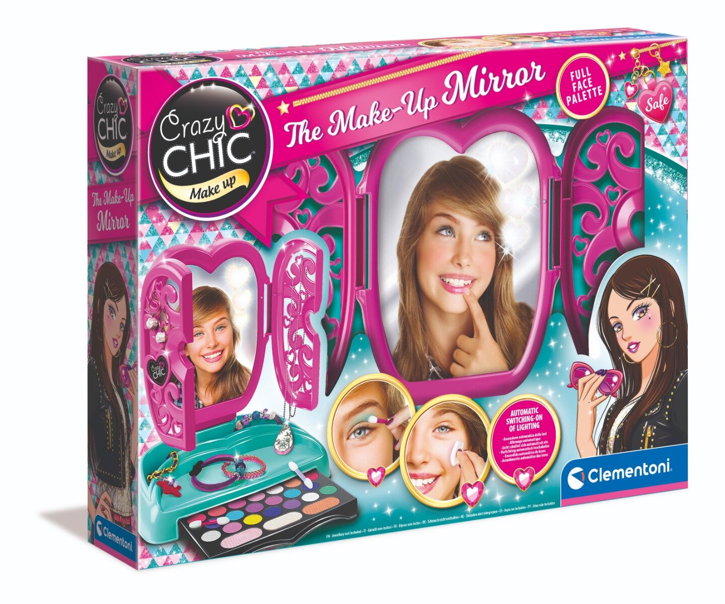 CLEMENTONI Set make-up cu oglinda si accesorii Crazy Chic