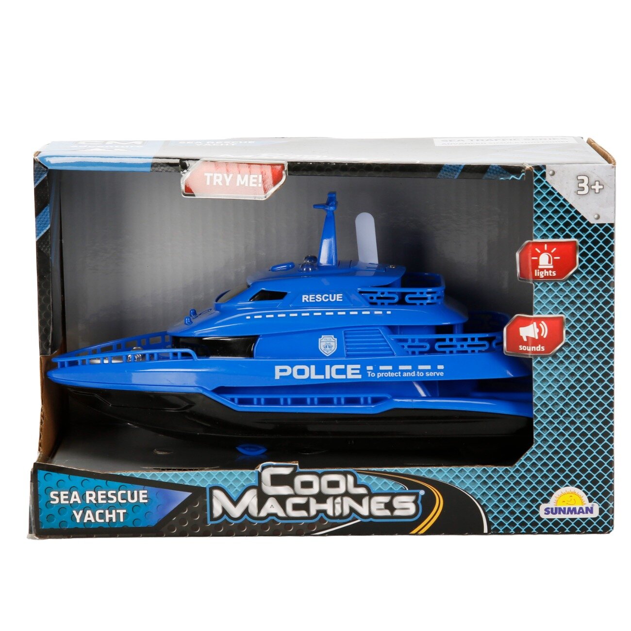 Cool Machines Vehicul de interventie pe mare cu lumini si sunete Albastru