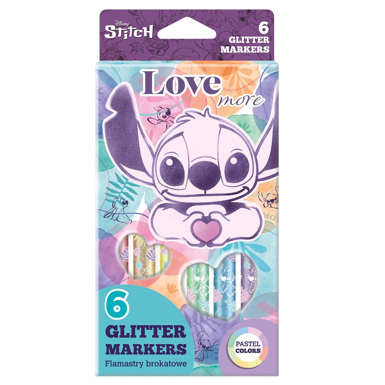Coolpack Markere cu sclipici Disney Stitch 6 culori