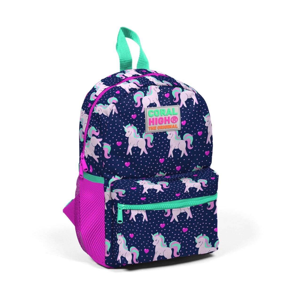 Coral High Ghiozdan cu 2 compartimente model unicorni