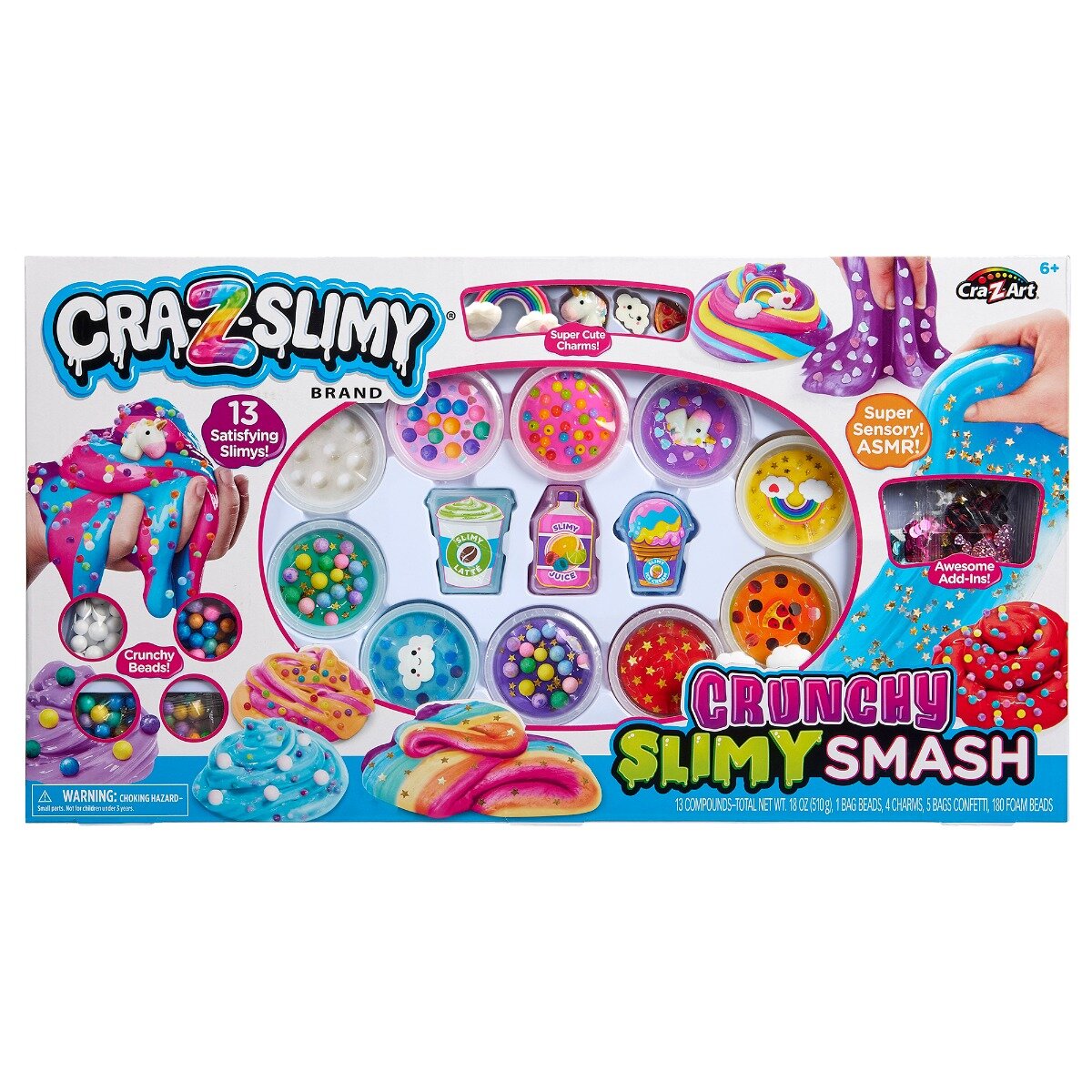 Cra-Z-Art Set creativ cu slime Crunchy Slimy Smash 12 culori