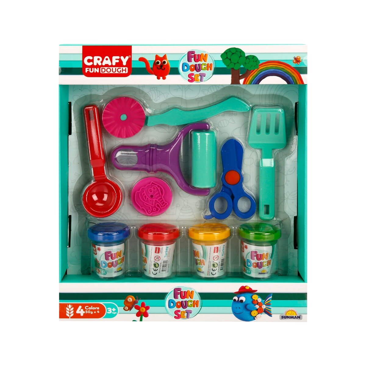 Crafy Set de joaca cu 10 piese de design cu plastilina 200 g