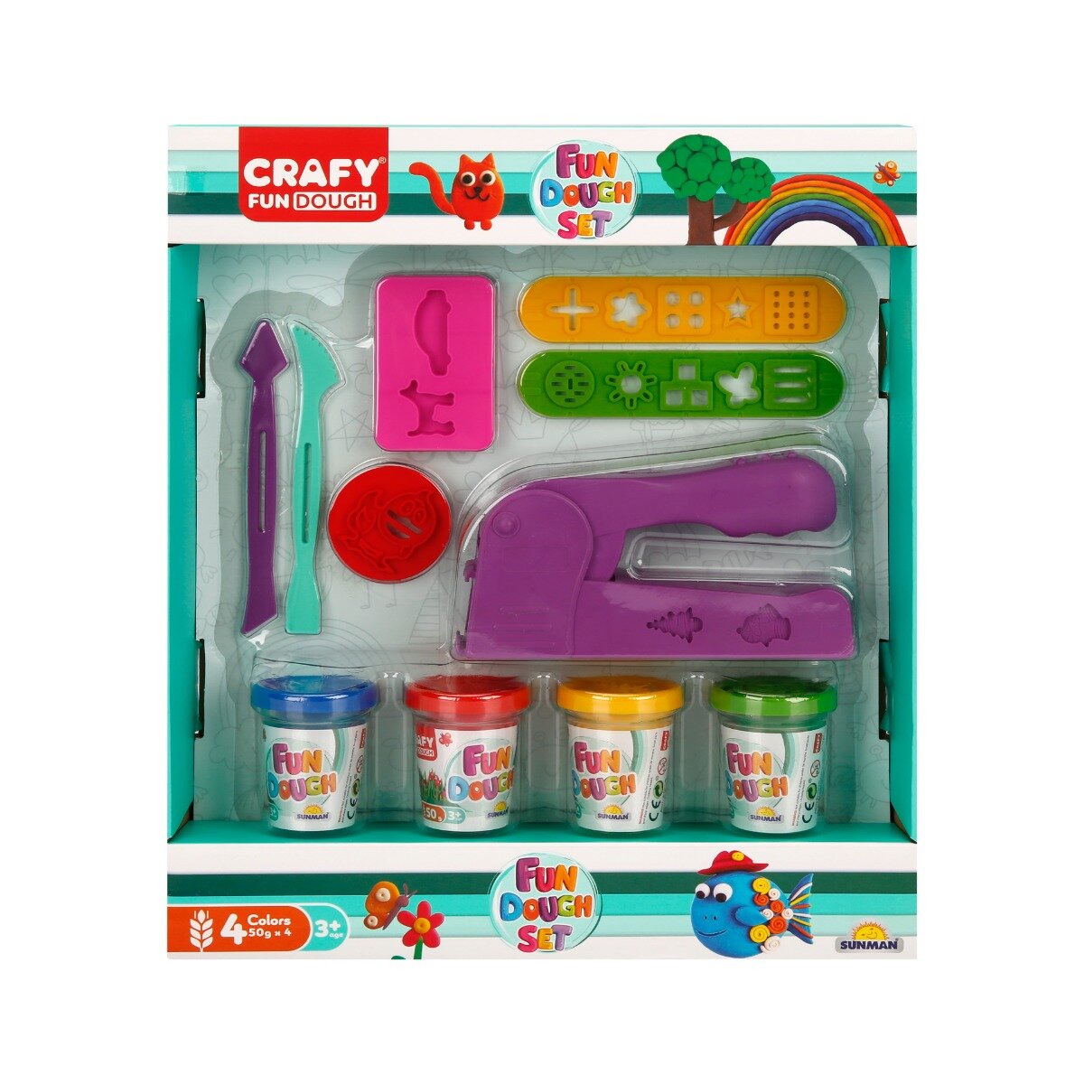 Crafy Set de joaca cu 11 piese de design cu plastilina 200 g
