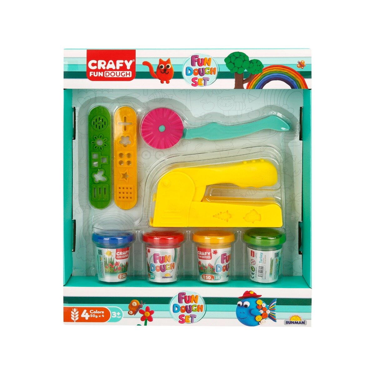 Crafy Set de joaca cu 8 piese de design cu plastilina 200 g
