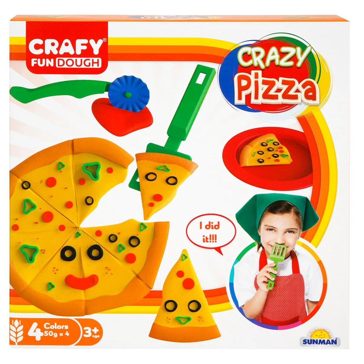 Crafy Set de modelare Crazy Pizza din plastilina 10 piese