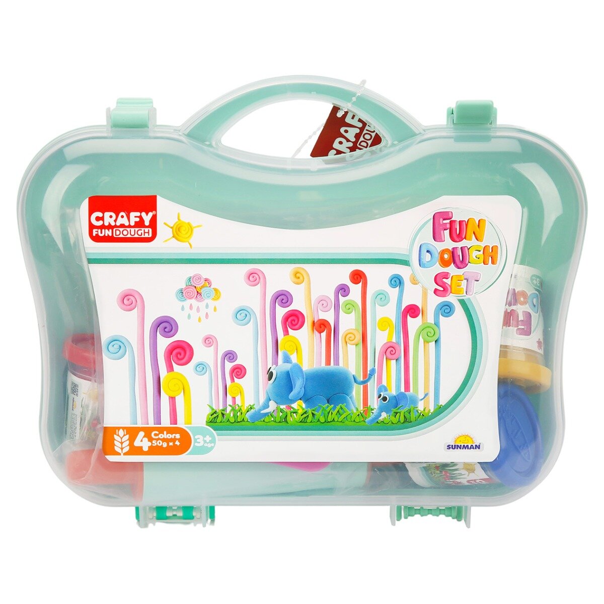 Crafy Set de modelare din plastilina cu geanta Verde