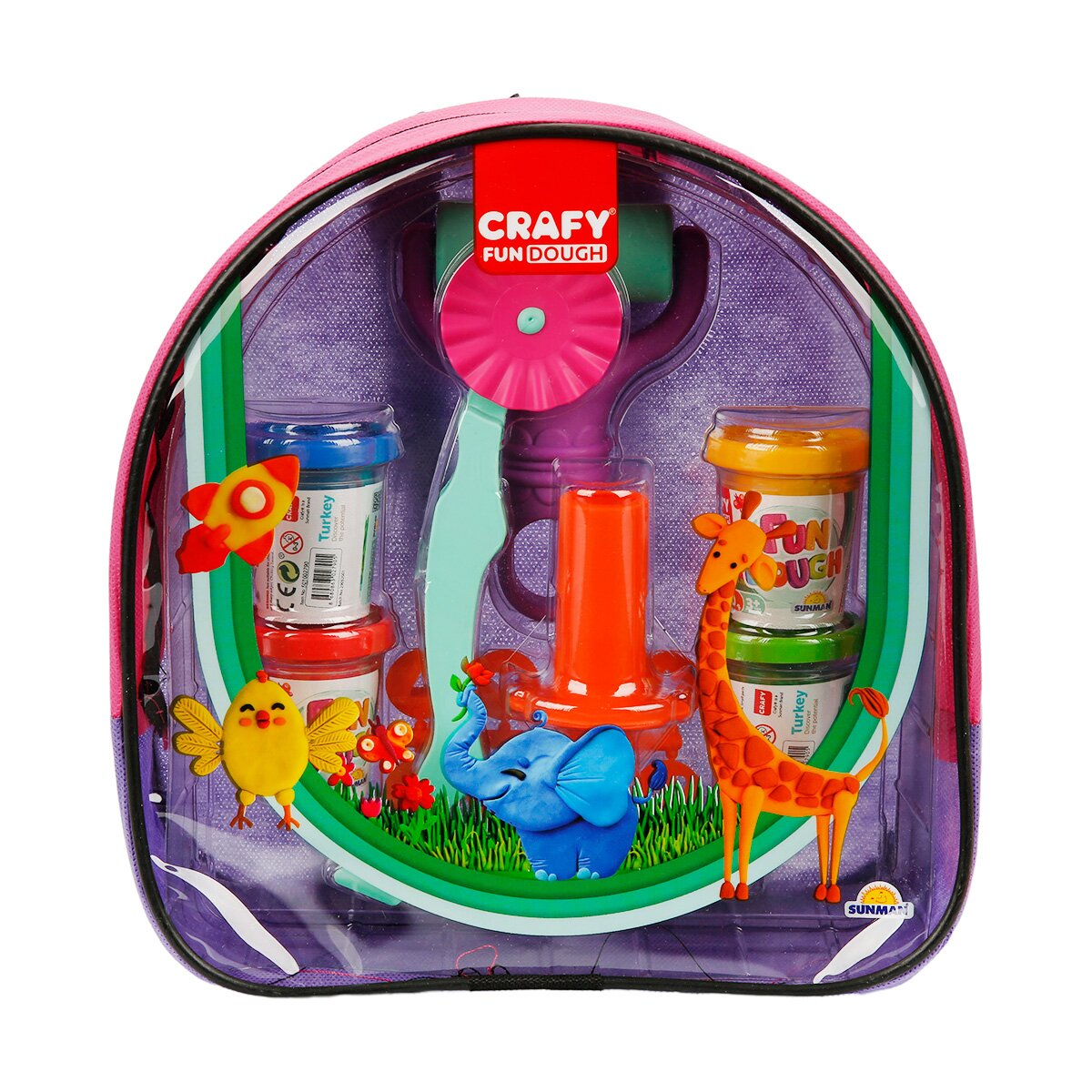 Crafy Set de modelare din plastilina cu rucsac Roz-Mov