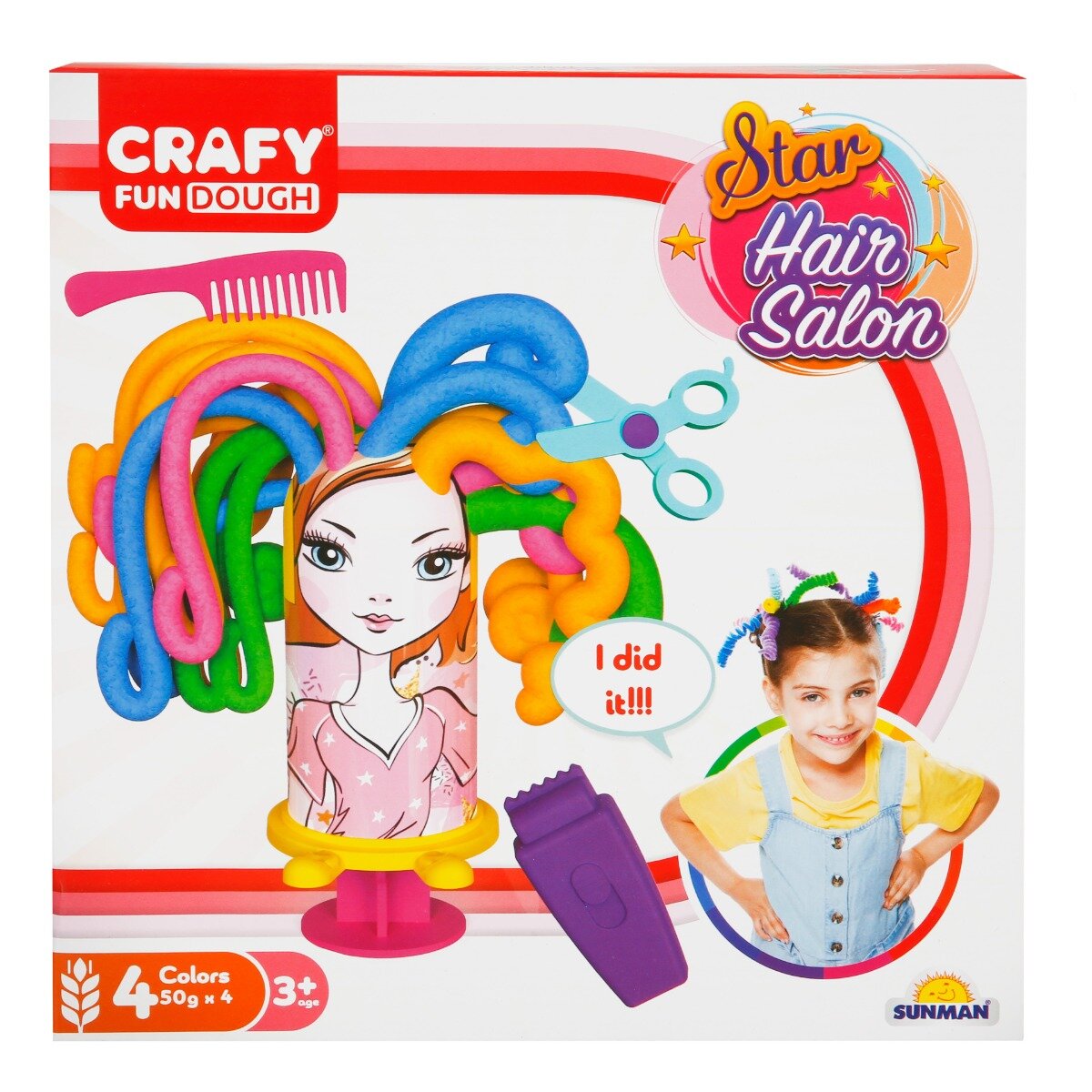 Crafy Set de modelare din plastilina pentru coafat 11 piese 200 g