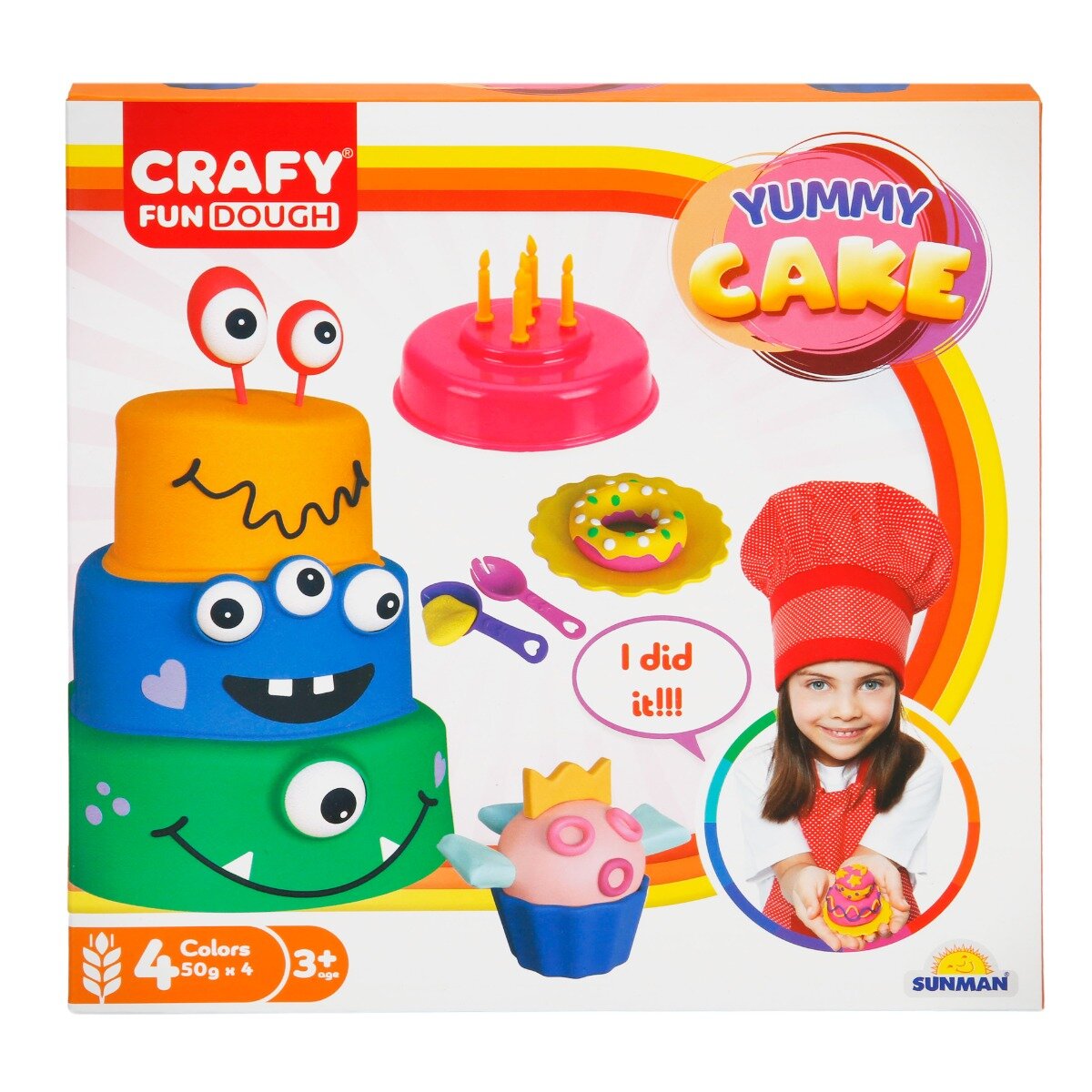 Crafy Set de modelare din plastilina pentru cofetarie 17 piese 200 g