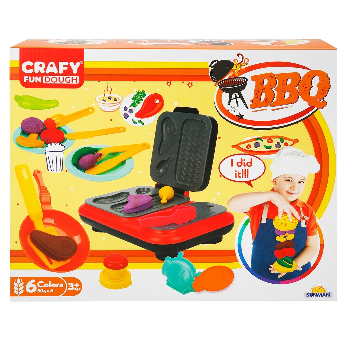 Crafy Set de modelare din plastilina pentru gratar BBQ 22 piese