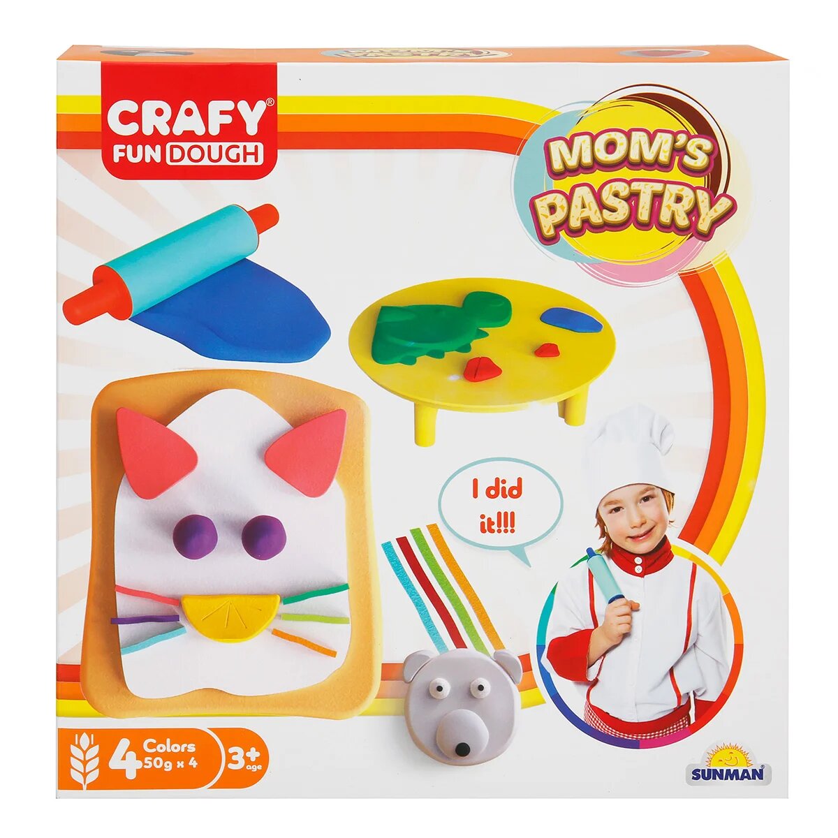 Crafy Set de modelare din plastilina pentru patiserie 6 piese 200g