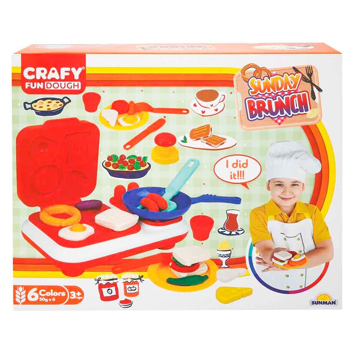 Crafy Set de modelare din plastilina Sunday Brunch 23 piese